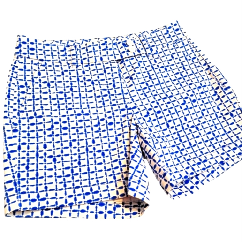 Vineyard Vines Blue Tie Dye Ikat Square Print Shorts Size 0 NWT - Picture 5 of 11